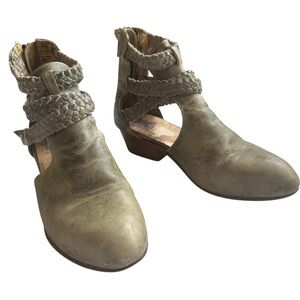 Uxibal Anthropologie Trenza Braided Leather Boots Size 6